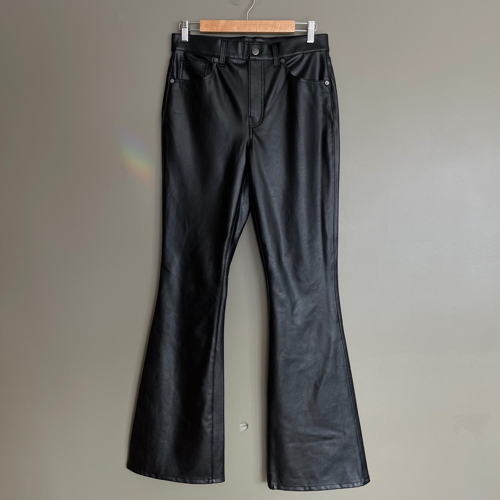 Veronica Beard Beverly Flare High Rise Pant in Black Size 29 Faux Leather Chic - Picture 4 of 16